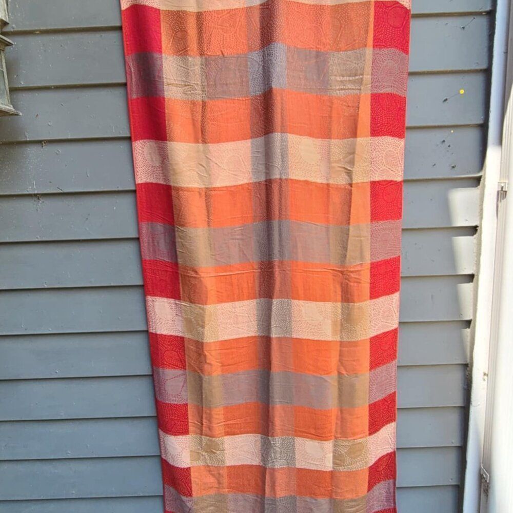Color Block Pashmina Red, Gold, Taupe, Rust